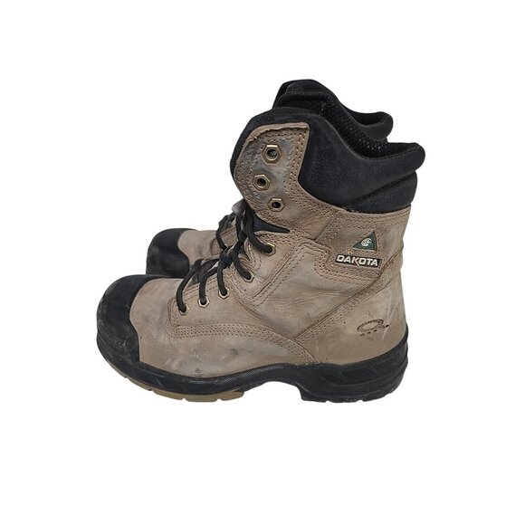 Dakota Men's 6" Quad Basic Steel Toe Composite Plate Work Boots 8006 Tan 7.5M - Picture 5 of 7